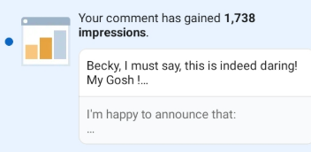LinkedIn comment — 1,738 impressions